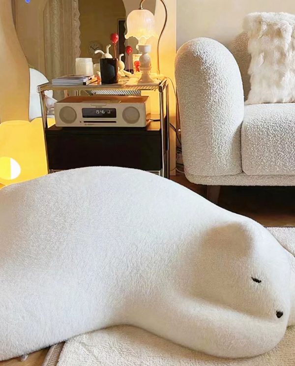 Resting Bear Ottoman white for living room