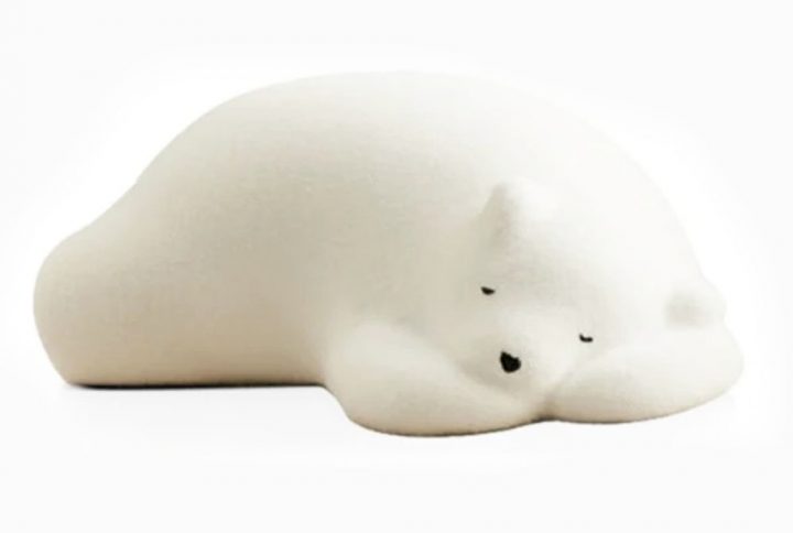 Resting Bear Ottoman white no background