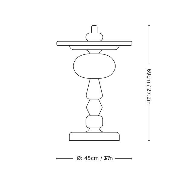 Shuffle Solid Wood Side Table measurement