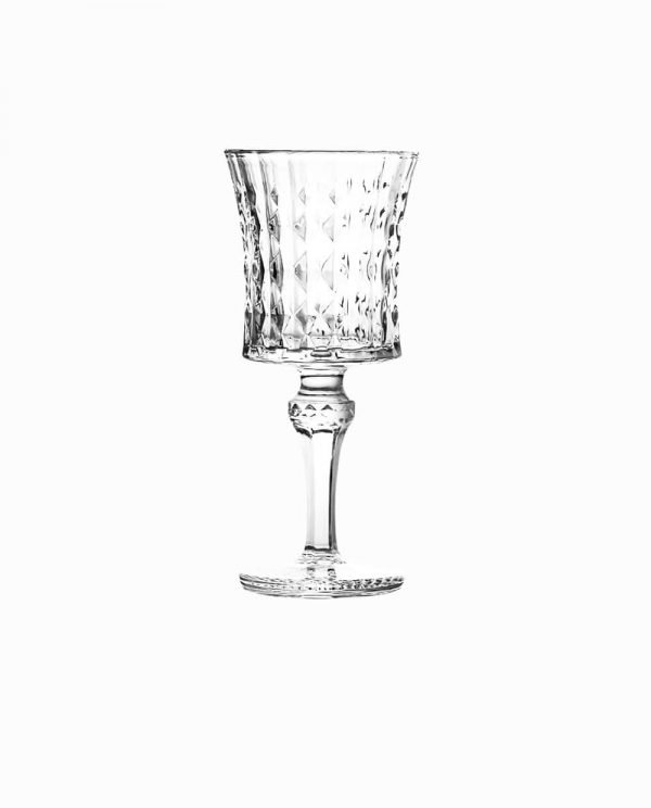 Diamond Cut Wine Glass