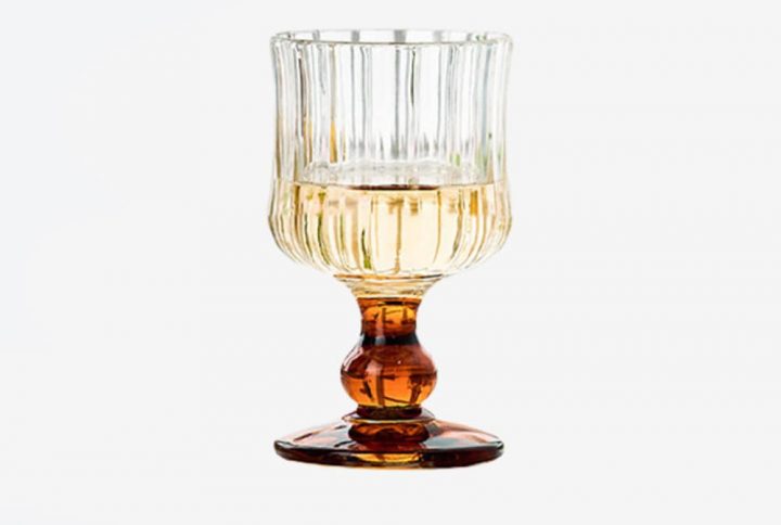 Vintage Amber Wine Goblet 1