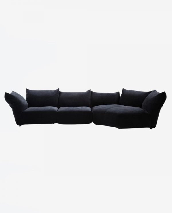 Petal Sofa wooden frame blue